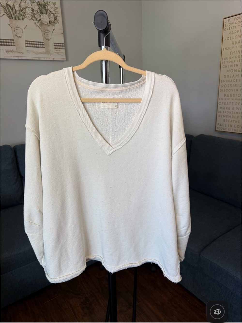 We The Free Cream V-Neck Sweatshirt